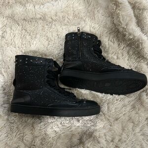 Pastry Hip Hop Black Glitter Boots Size 5.5